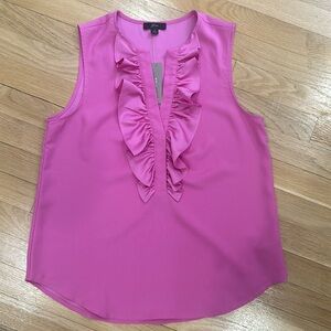 NEW with tags Jcrew sleeveless crepe ruffle blouse